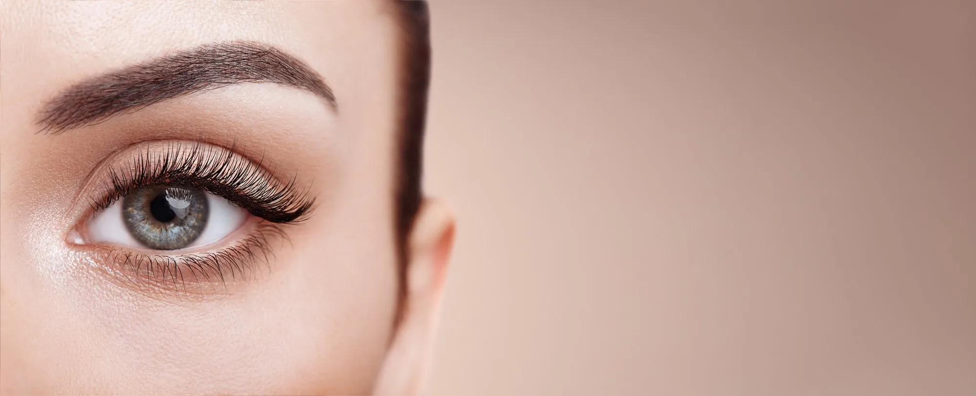Detail-Aufnahme Wimpernverlängerung