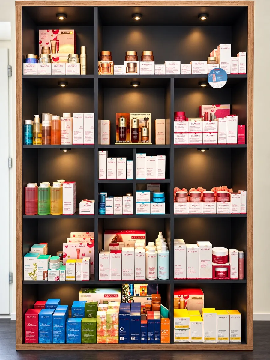 Clarins-Sortiment im Regal — Oktober-Special im Touch of Beauty Studio Gelterkinden